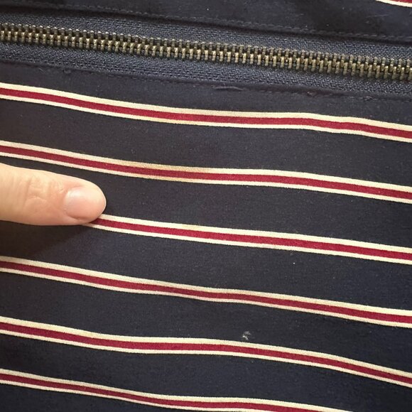 Vintage Women’s Reversible Navy Blue & Red Striped Geometric shaped Jacket - Picture 3 of 10